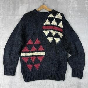 Vintage Pierre Cardin Chunky Knit Sweater Adult Size S Geometric Pattern 1990s